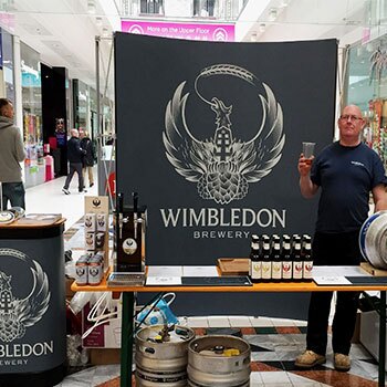 Wimbledon-Brewery Custom printed pull up banners exhibition displays Wimbledon SW19.